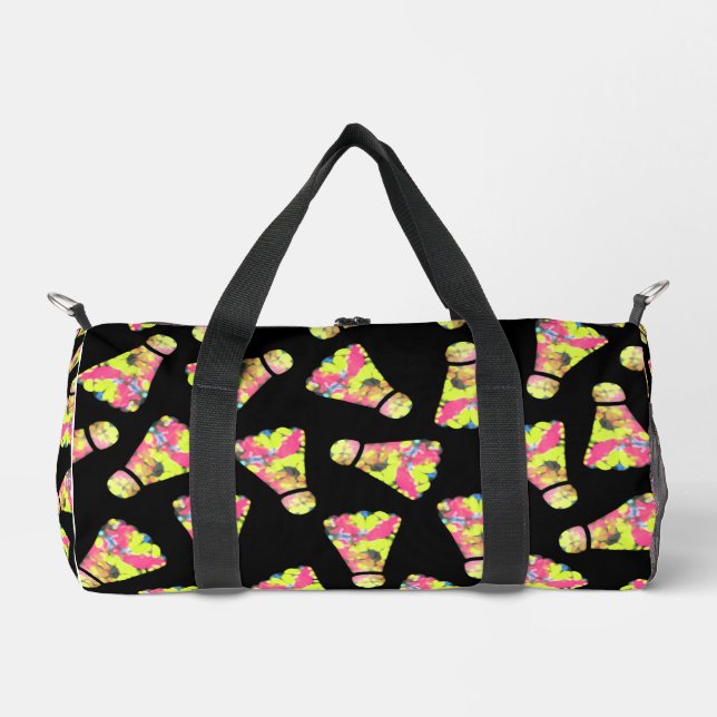 Badminton Shuttlecock Art Colourful pattern gift Duffle Bag (Front)
