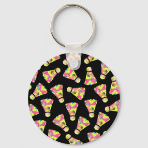 Badminton Shuttlecock Art Colourful pattern gift Key Ring
