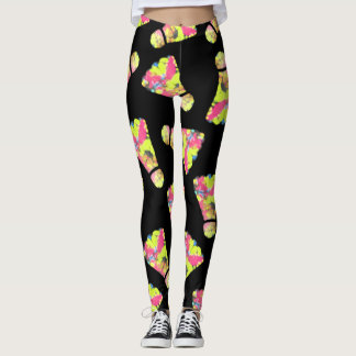 Badminton Shuttlecock Art Colourful pattern gift Leggings