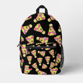 Badminton Shuttlecock Art Colourful pattern gift Printed Backpack