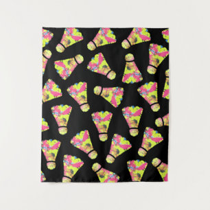 Badminton Shuttlecock Art Colourful pattern gift Tapestry
