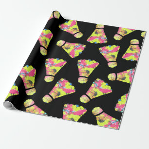 Badminton Shuttlecock Art Colourful pattern gift Wrapping Paper