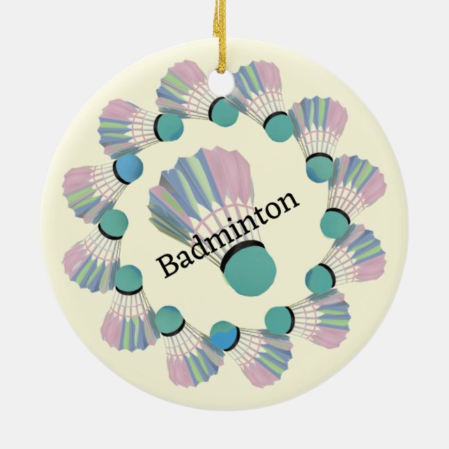 Badminton Shuttlecock Design Ornament (Back)