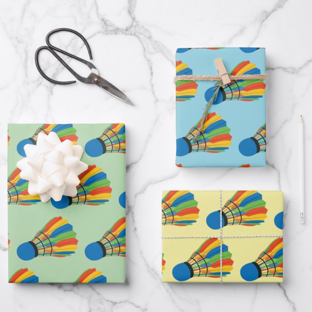 Badminton Shuttlecock Design Wrapping Paper (Front)