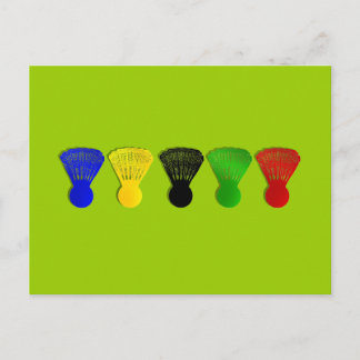 badminton shuttlecock sports postcard