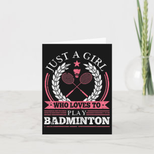 Badminton Shuttles Girls Badminton Card