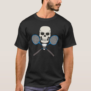 BADMINTON SKULL Jolly Roger T-shirt Design