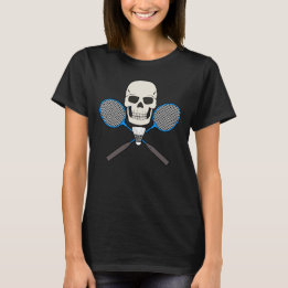 BADMINTON SKULL Pirate Jolly Roger T-shirt Design