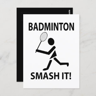 Badminton Smash It Sports Badminton Postcard