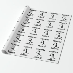 Badminton Smash It Sports Player Badminton Wrapping Paper