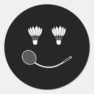 Badminton Smile Love Team Player Coach Classic Round Sticker