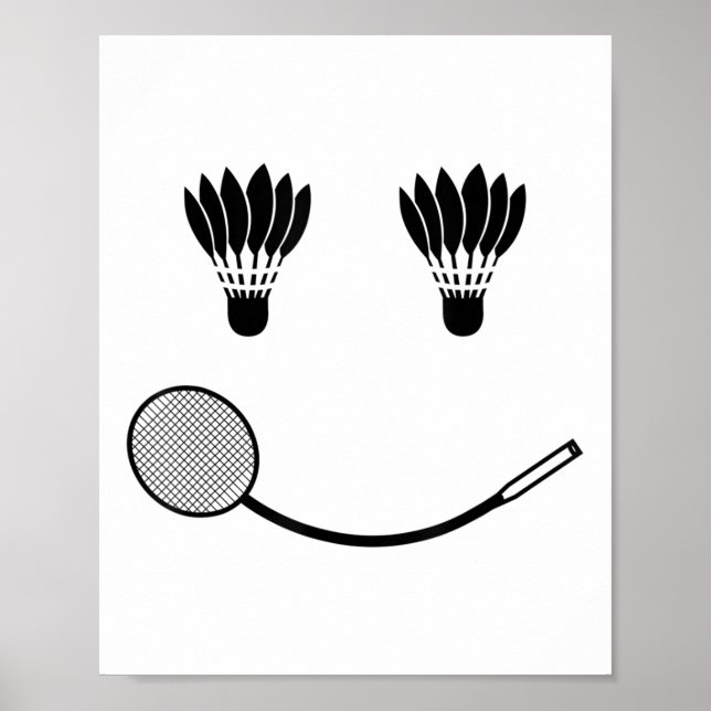 Badminton Smile Love Team Player Coach  Poster (Front)