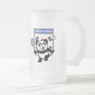Badminton South Korea Panda Frosted Glass Beer Mug