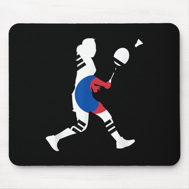 Badminton South Korean Flag Racket Shuttle Women P Mouse Mat (Front)