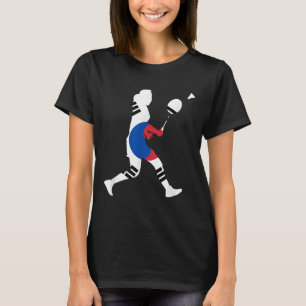 Badminton South Korean Flag Racket Shuttle Women P T-Shirt