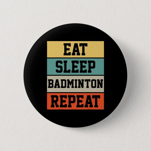 Badminton Sport Player Retro Funny Gift  6 Cm Round Badge (Front)