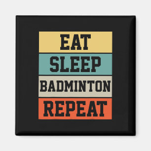 Badminton Sport Player Retro Funny Gift Magnet