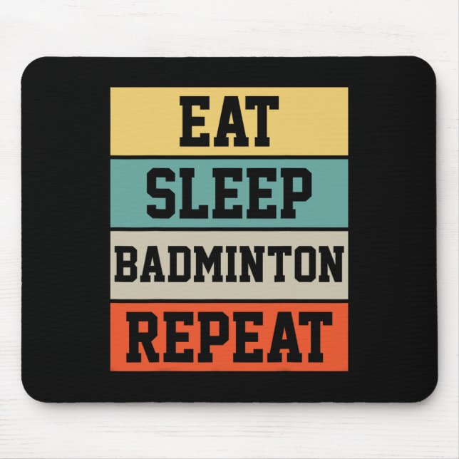 Badminton Sport Player Retro Funny Gift  Mouse Mat (Front)