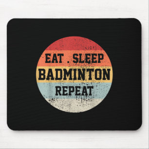 Badminton Sport Player Retro Vintage Funny Gift Mouse Mat