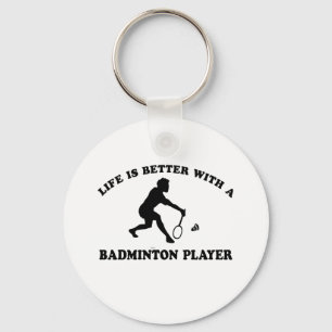 Badminton Sports Designs Key Ring