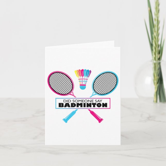 Badminton Sports Hobby Shuttle Retro  Card (Front)