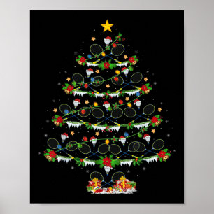 Badminton Sports Lover Lighting Badminton Christma Poster