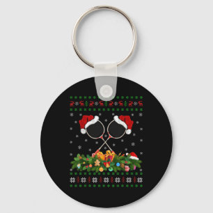 Badminton Sports Lover Xmas Santa Ugly Badminton C Key Ring