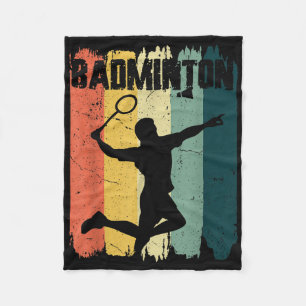 Badminton Sports Retro Vintage Badminton Player Fleece Blanket
