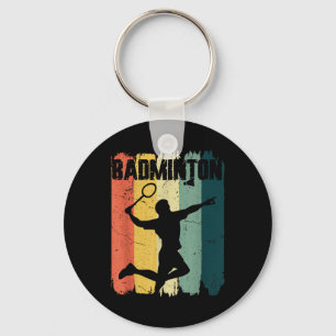 Badminton Sports Retro Vintage Badminton Player Key Ring