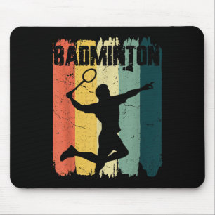 Badminton Sports Retro Vintage Badminton Player Mouse Mat