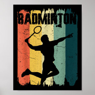 Badminton Sports Retro Vintage Badminton Player Poster