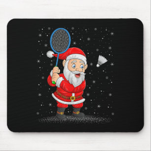 Badminton Sports Santa Claus Playing Badminton Chr Mouse Mat