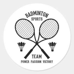 Badminton Sports Team Classic Round Sticker