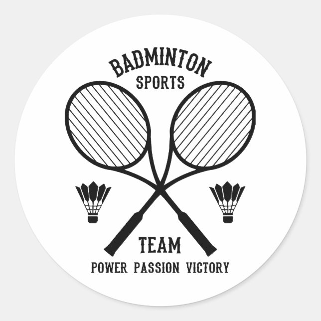 Badminton Sports Team Classic Round Sticker (Front)