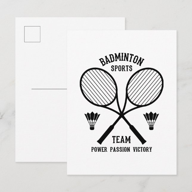 Badminton Sports Team Invitation Postcard (Front/Back)