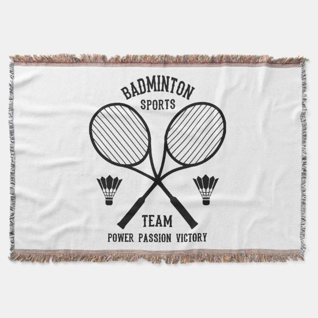 Badminton Sports Team Throw Blanket (Front)