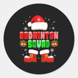 Badminton Squad Costume Christmas Player Team Funn Classic Round Sticker