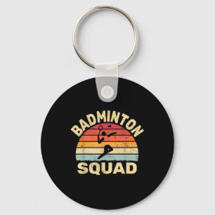 Badminton Squad For Men Vintage Shuttle Sport Key Ring