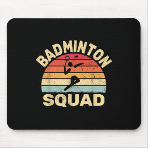 Badminton Squad For Men Vintage Shuttle Sport Mouse Mat