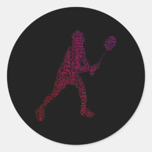 Badminton Squash Badminton Player Shuttle  Classic Round Sticker