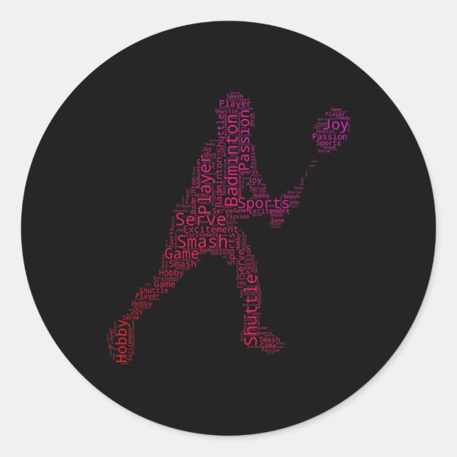 Badminton Squash Badminton Player Shuttle  Classic Round Sticker (Front)