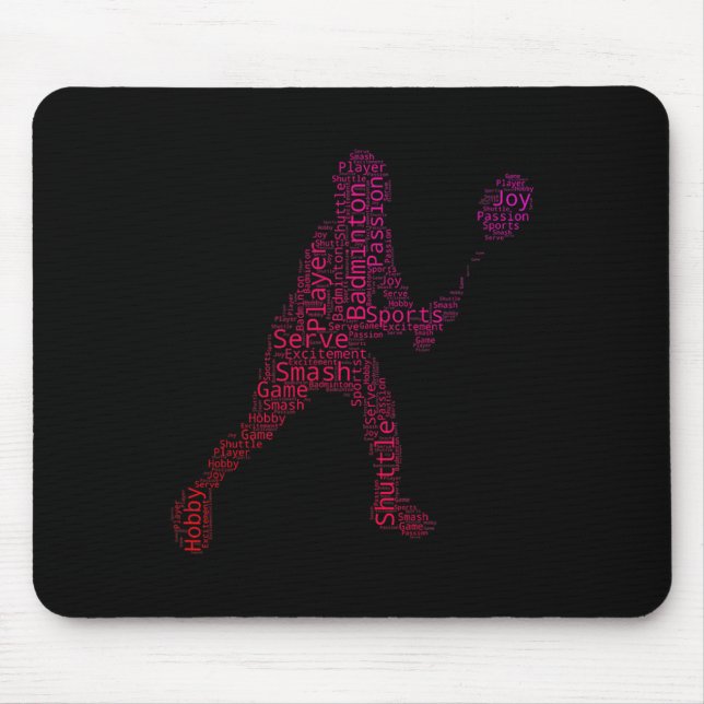 Badminton Squash Badminton Player Shuttle  Mouse Mat (Front)