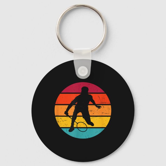 Badminton Squash Shuttle Womens Badminton Player  Key Ring (Front)