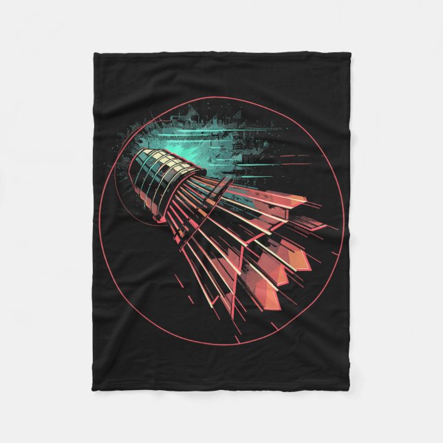 Badminton Steampunk Shuttle Player  Fleece Blanket (Front)