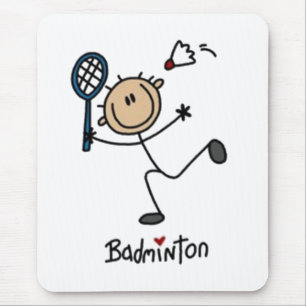 Badminton Stick Figure Mouse Mat