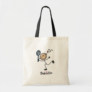 Badminton Stick Figure Tote Bag