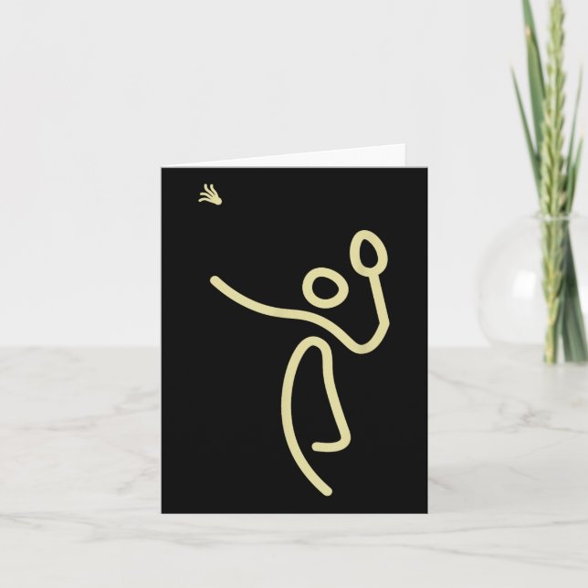 Badminton Stick Man – Shuttle Gift Idea  Card (Front)