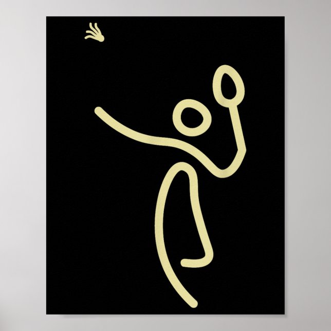 Badminton Stick Man – Shuttle Gift Idea  Poster (Front)
