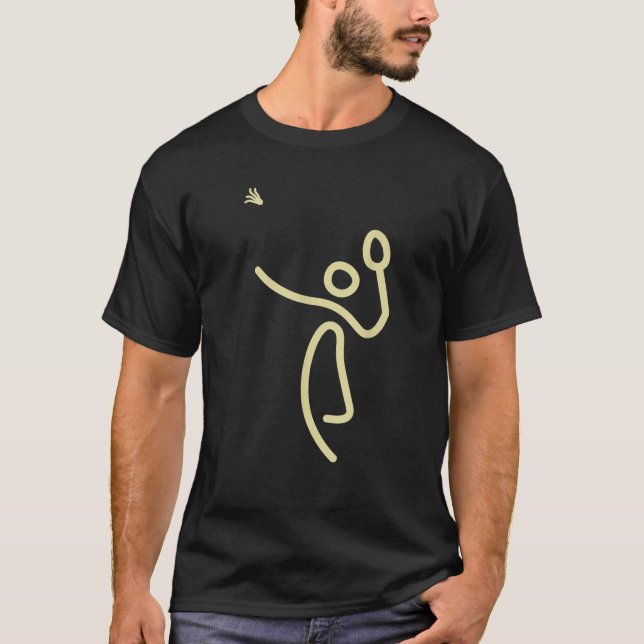 Badminton Stick Man Shuttlecock Gift Idea  T-Shirt (Front)