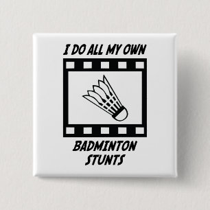 Badminton Stunts 15 Cm Square Badge